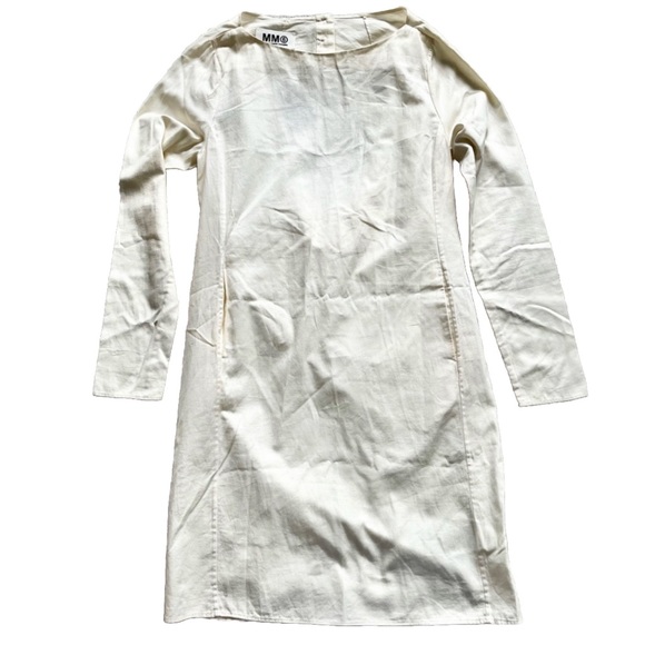 MAISON MARTIN MARGIELA NWT BOATNECK LONG SLEEVE DRAPED BACK DRESS W/ POCKETS - Picture 1 of 15
